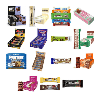 Riegel-Monatsvorrat: ESN Designer Bar + Barebells Protein + 13 weitere – alle enthaltenen Artikel