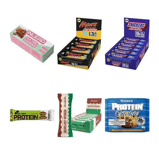 Riegel-Probierset: INLEAD Tea Time + Mars Low Sugar + 4 weitere – alle enthaltenen Artikel