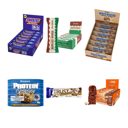 Riegel-Probierset: Snickers LOW SUGAR + Barebells Spread + 4 weitere – alle enthaltenen Artikel