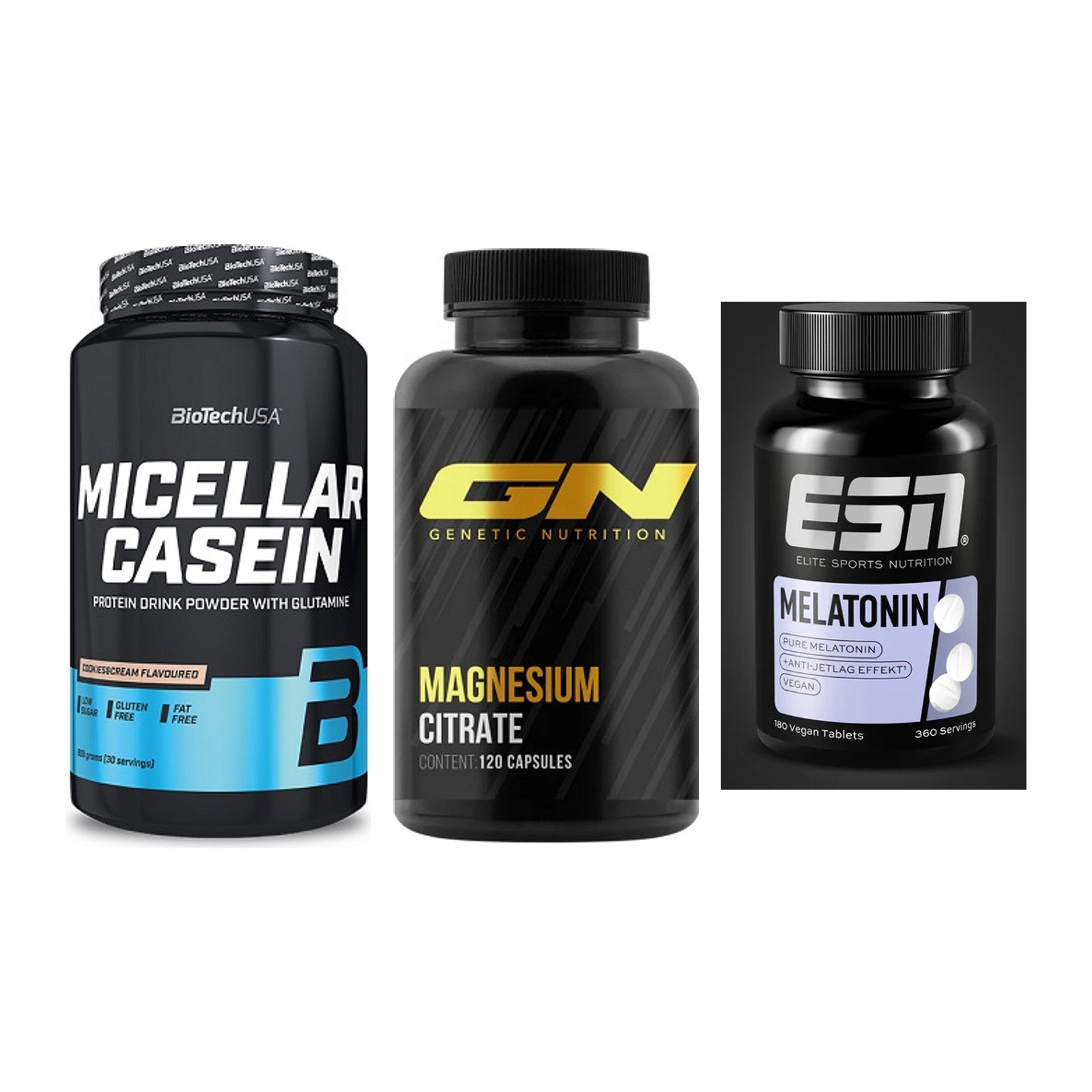 Schlaf & Erholung: BioTech Micella + GN Magnesium + ESN Melatonin – alle enthaltenen Artikel