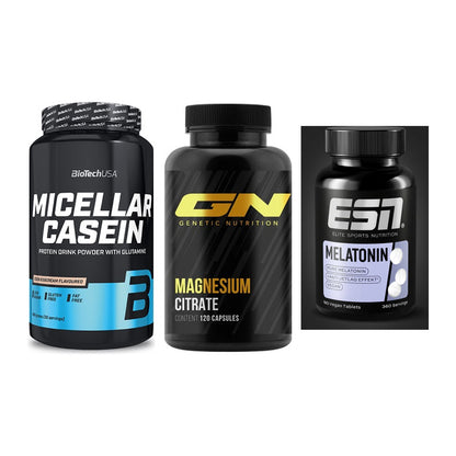Schlaf & Erholung: BioTech Micella + GN Magnesium + ESN Melatonin – alle enthaltenen Artikel