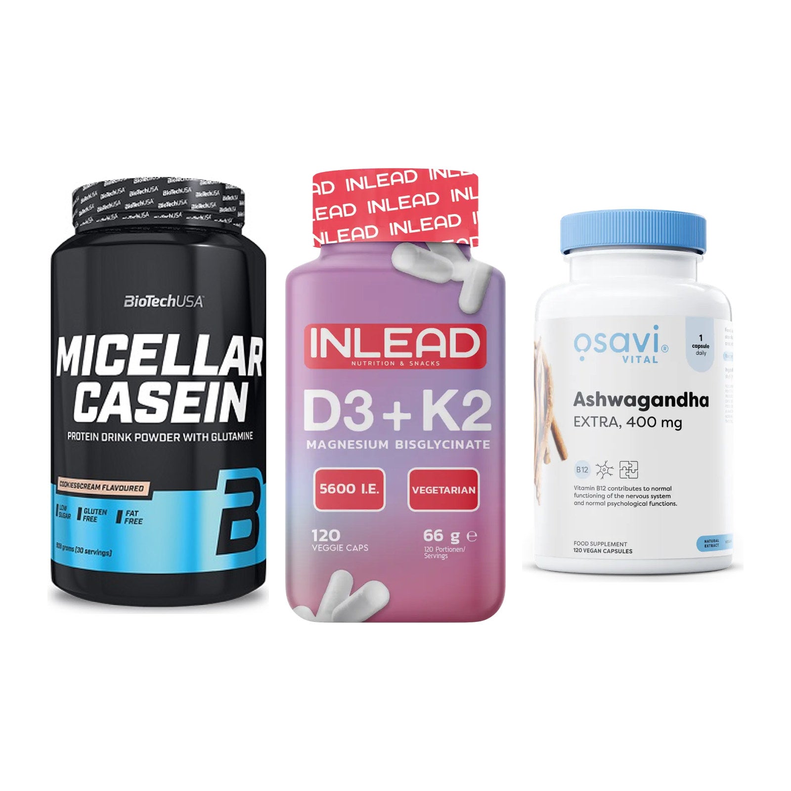 Schlaf & Erholung: BioTech Micella + INLEAD Vitamin + Osavi Ashwagand – alle enthaltenen Artikel