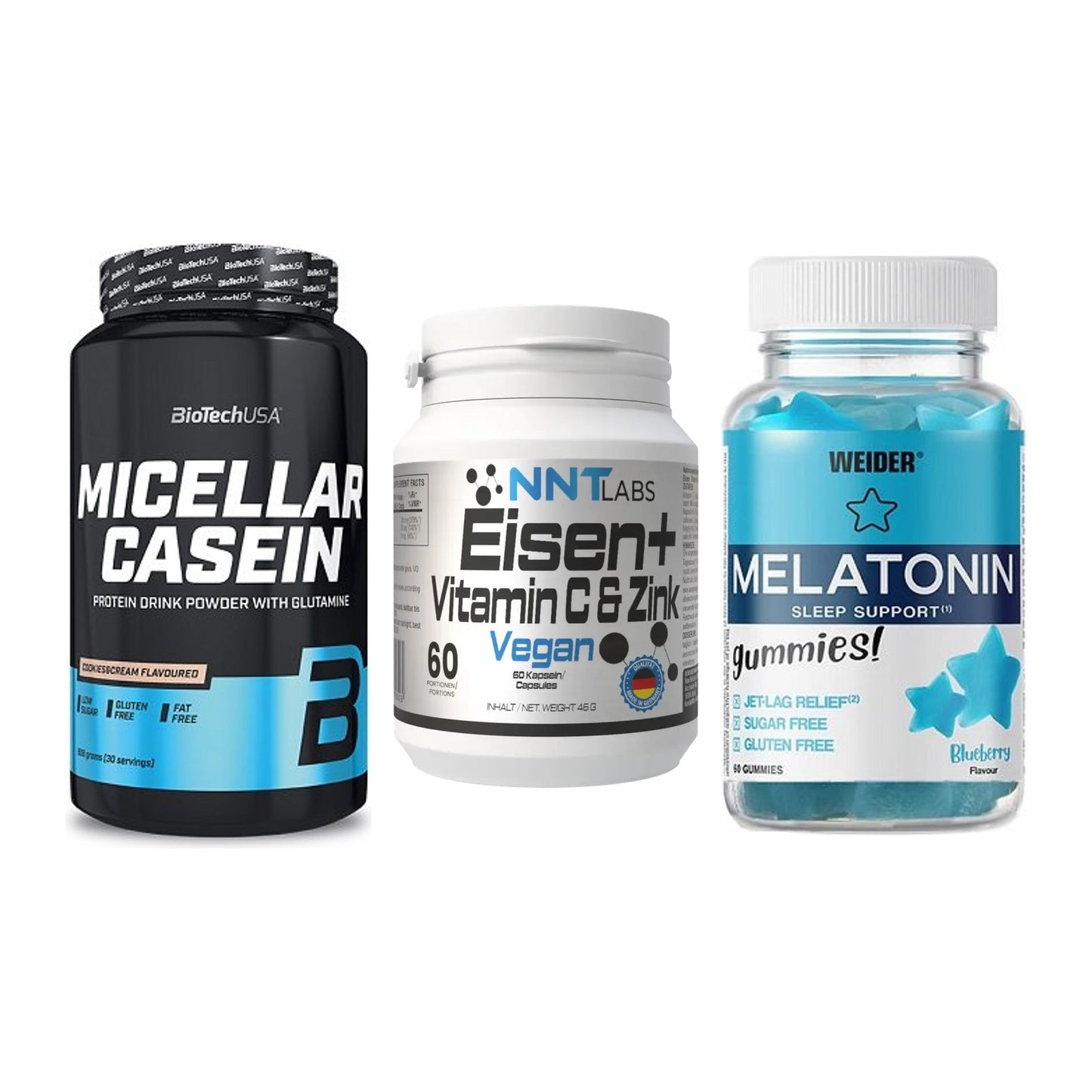 Schlaf & Erholung: BioTech Micella + NNT Eisen + Weider Melatoni – alle enthaltenen Artikel