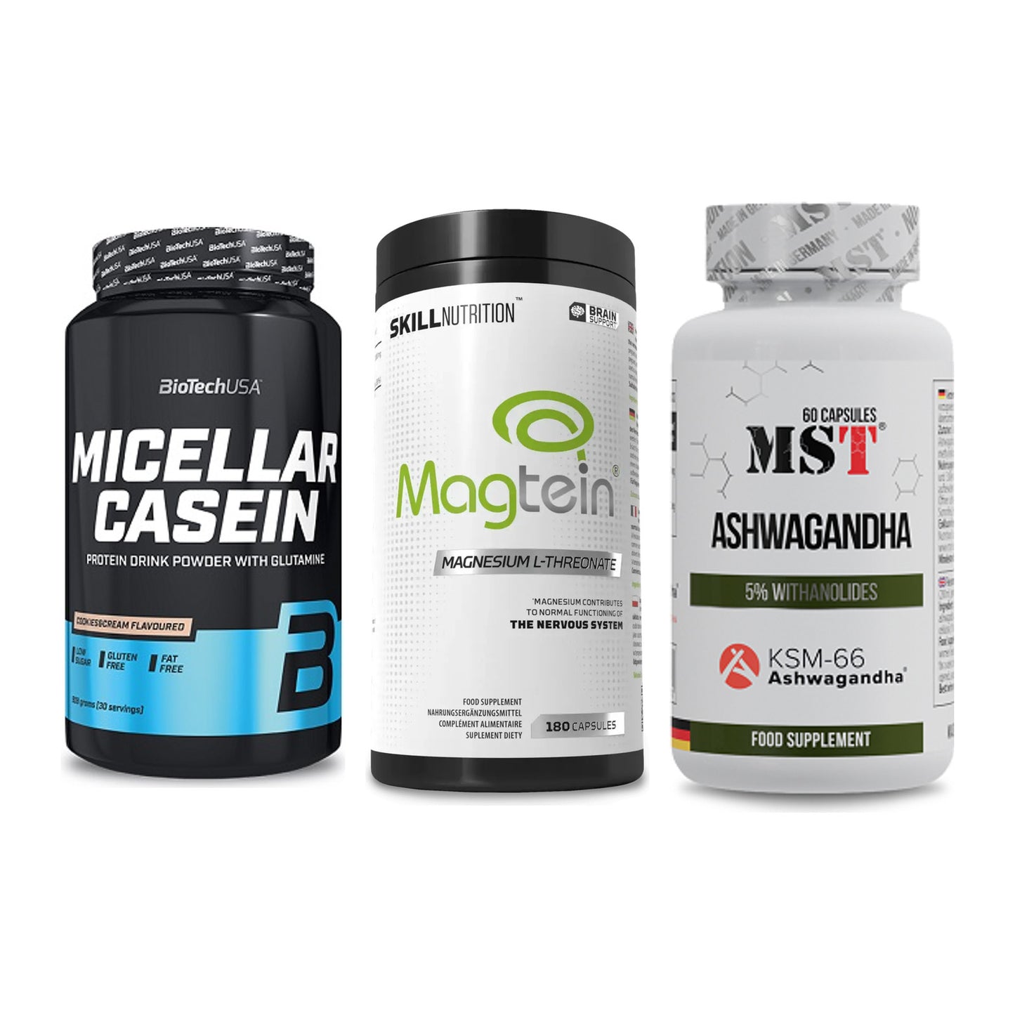 Schlaf & Erholung: BioTech Micella + Skill Nutrition + MST Ashwagandha – alle enthaltenen Artikel