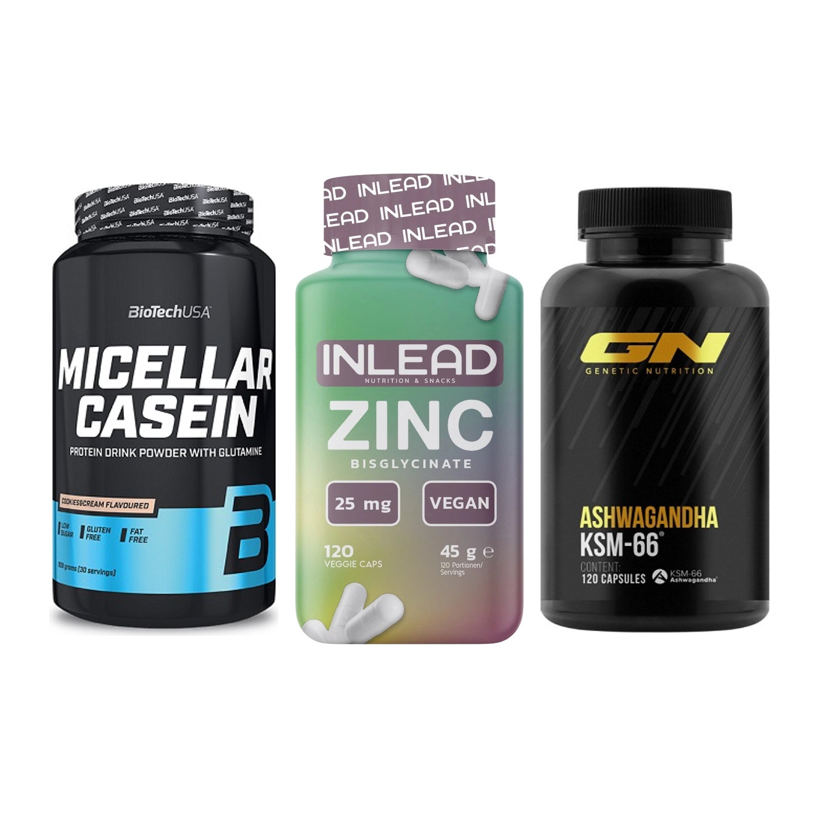Schlaf & Erholung: BioTech Micella + INLEAD Zink + GN Ashwagandha – alle enthaltenen Artikel