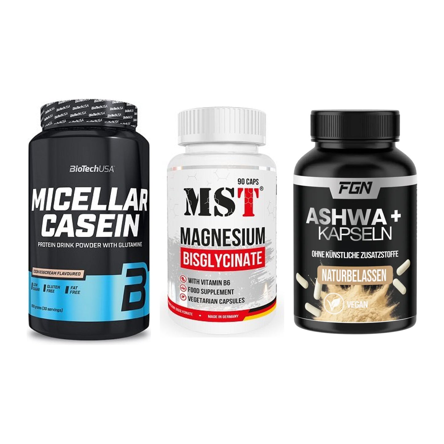 Schlaf & Erholung: BioTech Micella + MST Magnesium + FGN Ashwagandha – alle enthaltenen Artikel