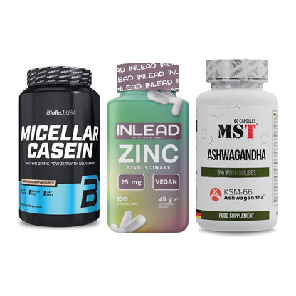 Schlaf & Erholung: BioTech Micella + INLEAD Zink + MST Ashwagandha – alle enthaltenen Artikel