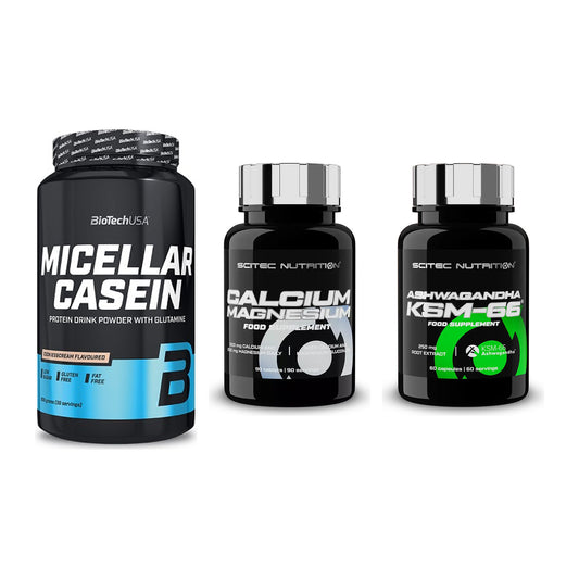 Schlaf & Erholung: BioTech Micella + Scitec Calcium + Scitec KSM-66 – alle enthaltenen Artikel