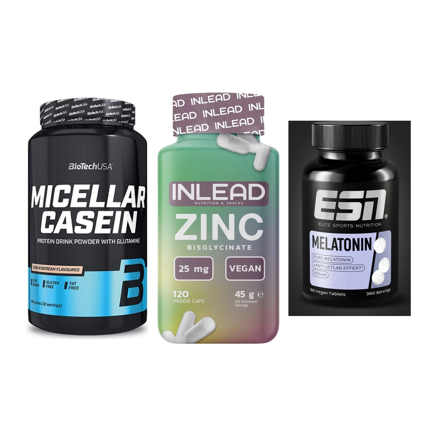Schlaf & Erholung: BioTech Micella + INLEAD Zink + ESN Melatonin – alle enthaltenen Artikel