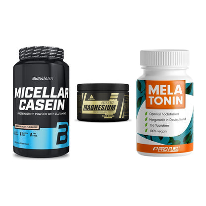 Schlaf & Erholung: BioTech Micella + Peak Magnesium + ProFuel Melaton – alle enthaltenen Artikel