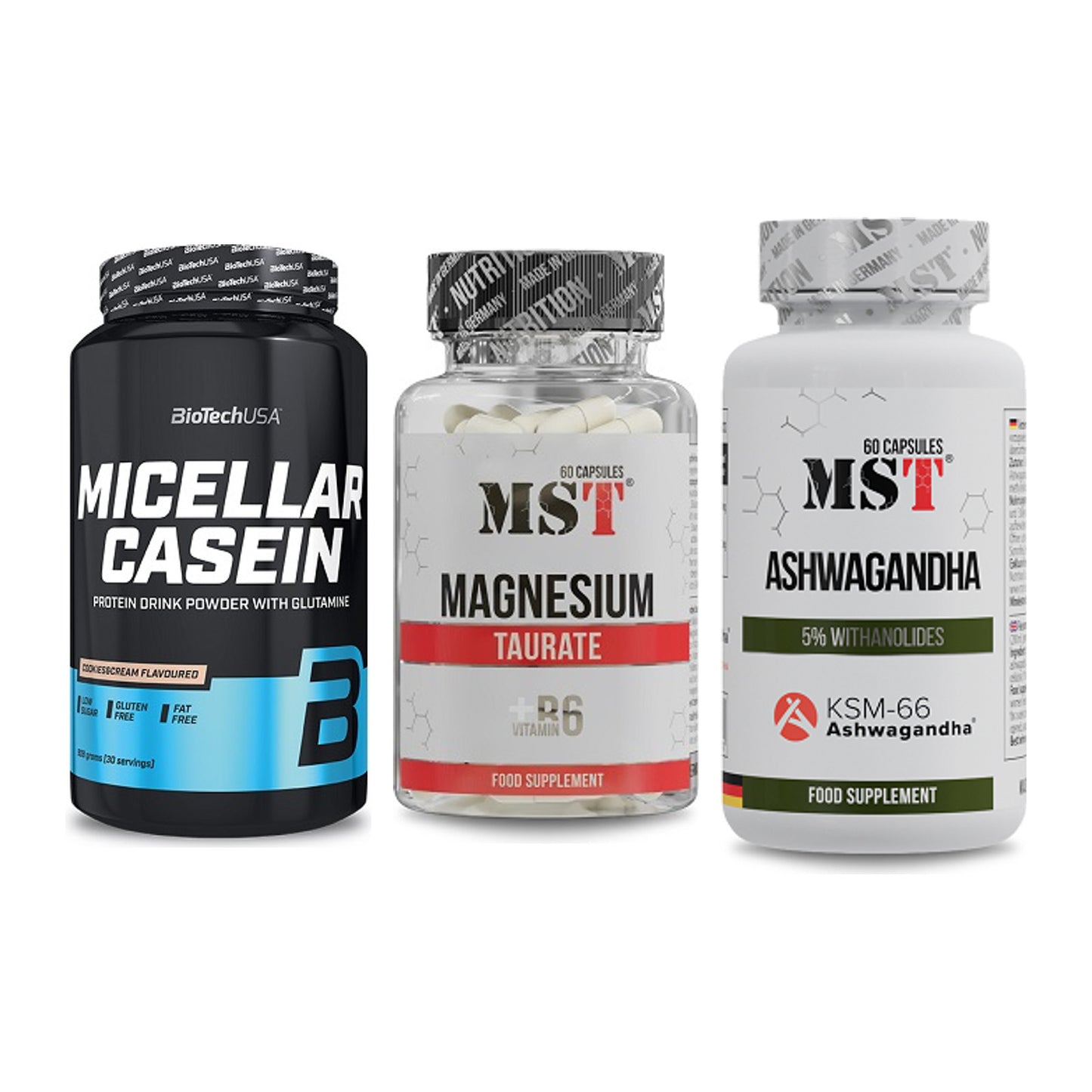 Schlaf & Erholung: BioTech Micella + MST Magnesium + MST Ashwagandha – alle enthaltenen Artikel