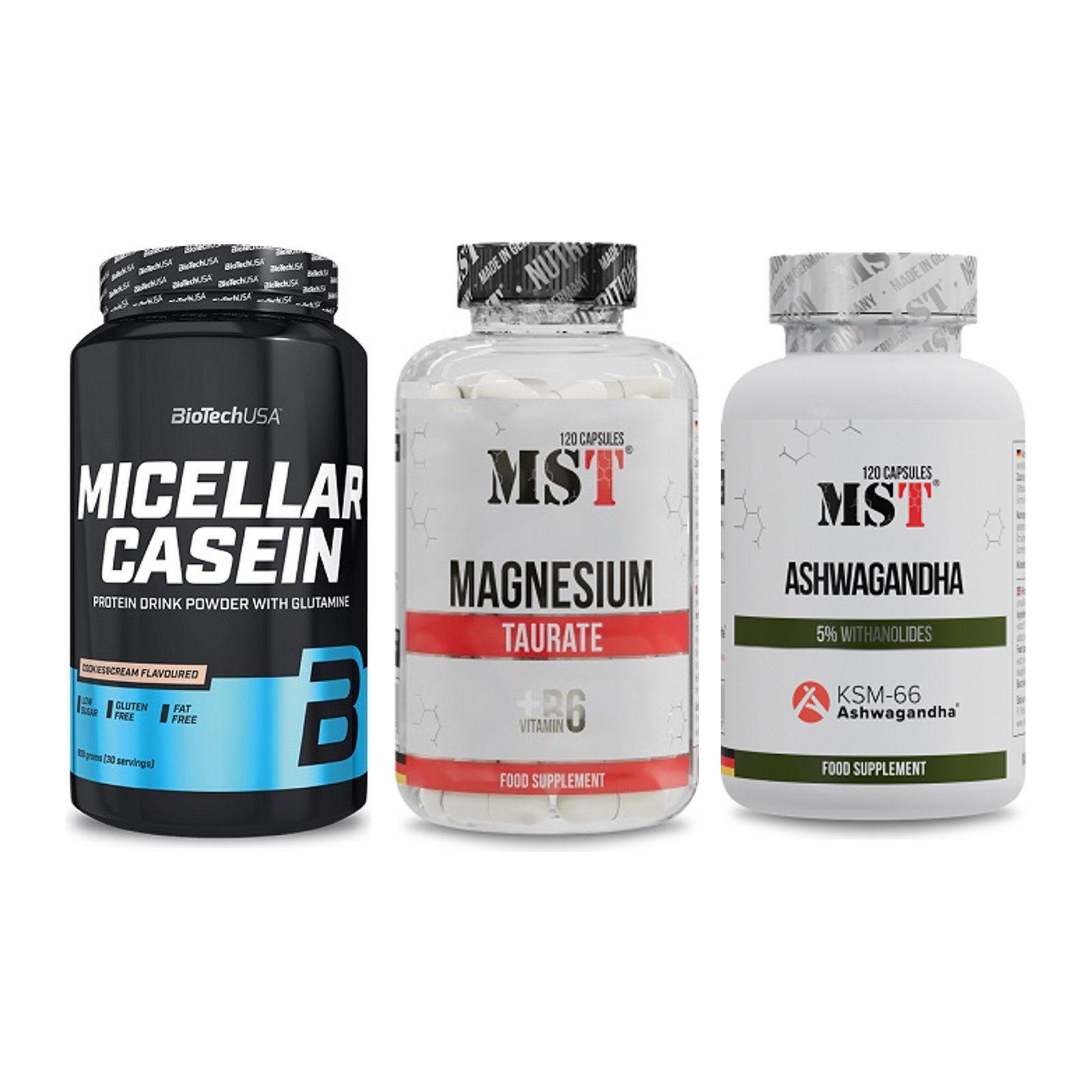 Schlaf & Erholung: BioTech Micella + MST Magnesium + MST Ashwagandha – alle enthaltenen Artikel