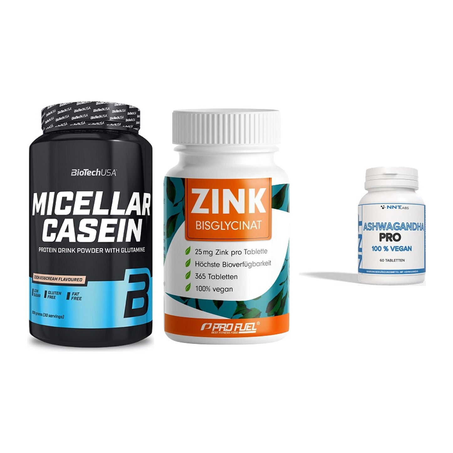 Schlaf & Erholung: BioTech Micella + ProFuel Zink + NNT Ashwagandha – alle enthaltenen Artikel