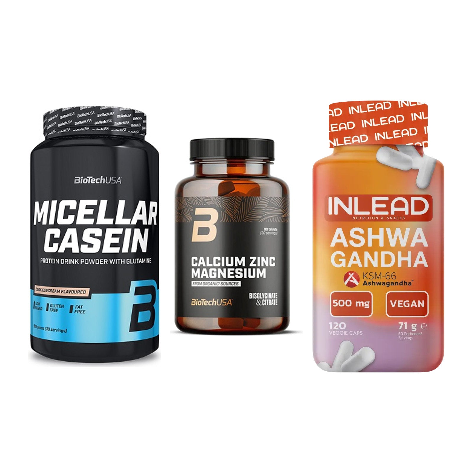 Schlaf & Erholung: BioTech Micella + BioTech Calcium + INLEAD Ashwagan – alle enthaltenen Artikel