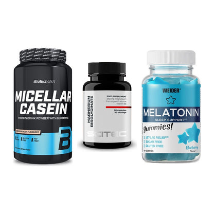 Schlaf & Erholung: BioTech Micella + Scitec Magnesiu + Weider Melatoni – alle enthaltenen Artikel
