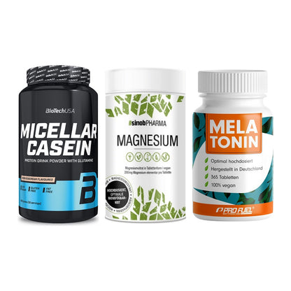 Schlaf & Erholung: BioTech Micella + Sinob Magnesium + ProFuel Melaton – alle enthaltenen Artikel