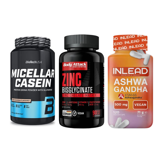 Schlaf & Erholung: BioTech Micella + Body Attack + INLEAD Ashwagan – alle enthaltenen Artikel