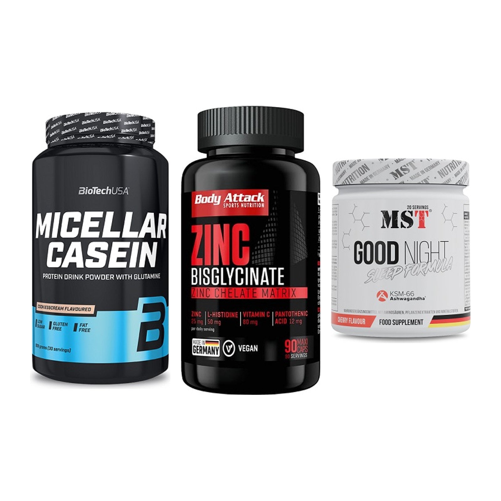 Schlaf & Erholung: BioTech Micella + Body Attack + MST Good Night – alle enthaltenen Artikel
