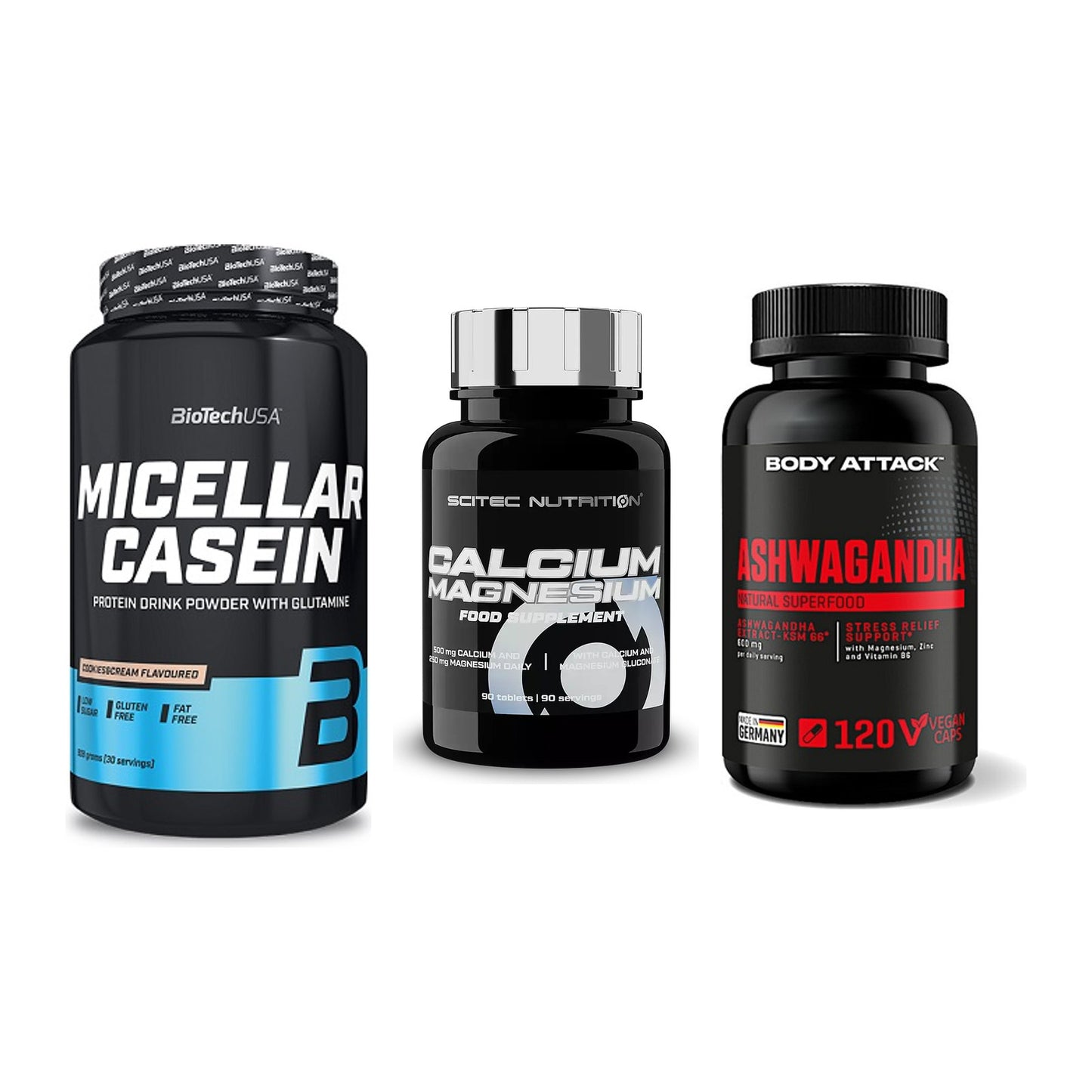 Schlaf & Erholung: BioTech Micella + Scitec Calcium + Body Attack – alle enthaltenen Artikel