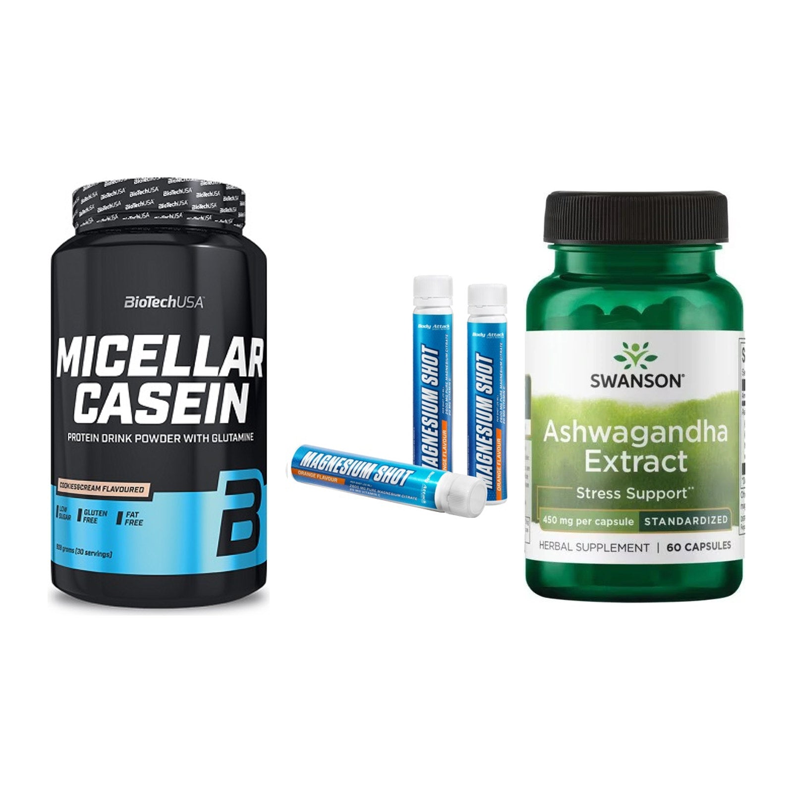 Schlaf & Erholung: BioTech Micella + Body Attack + Swanson Ashwaga – alle enthaltenen Artikel