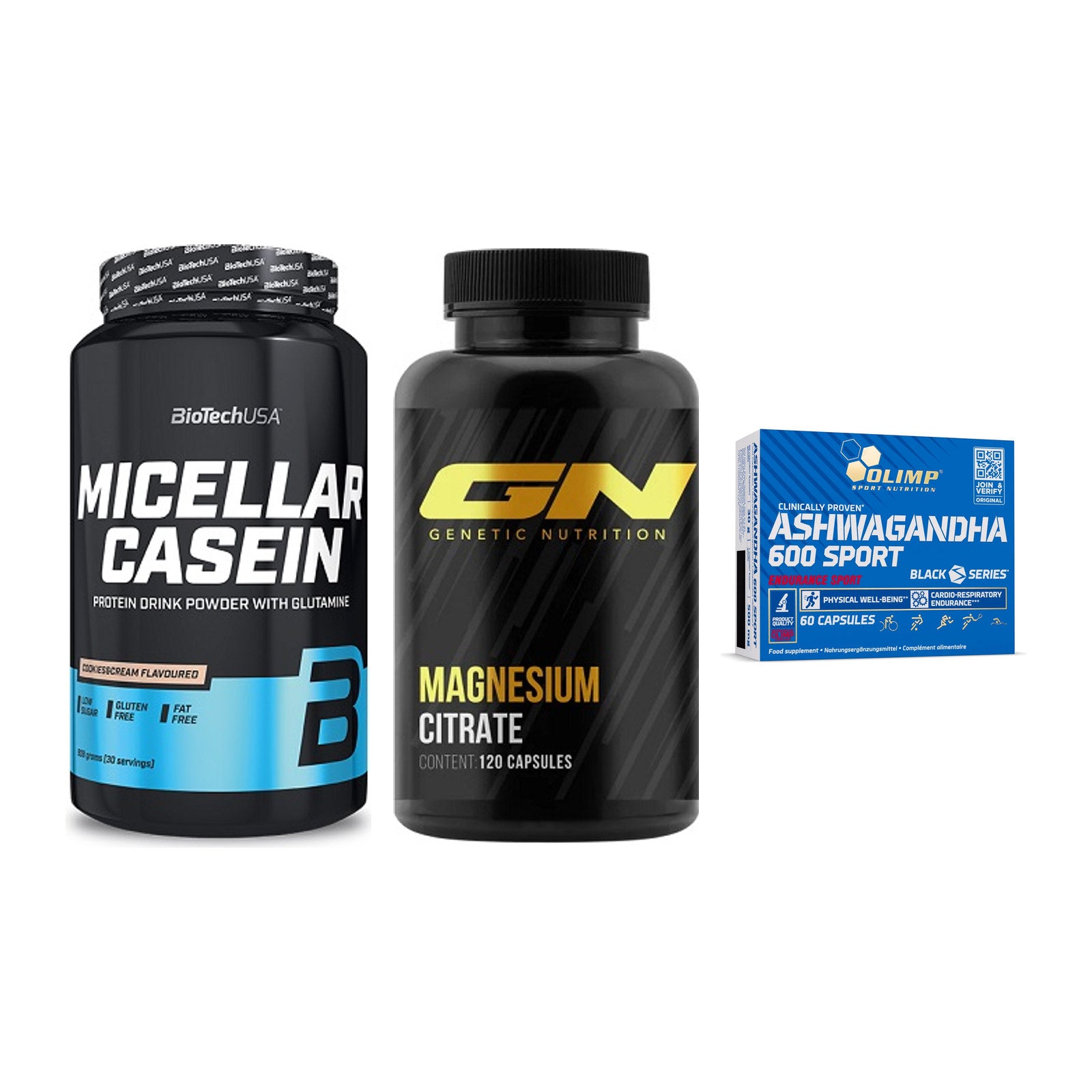 Schlaf & Erholung: BioTech Micella + GN Magnesium + Olimp Ashwagand – alle enthaltenen Artikel
