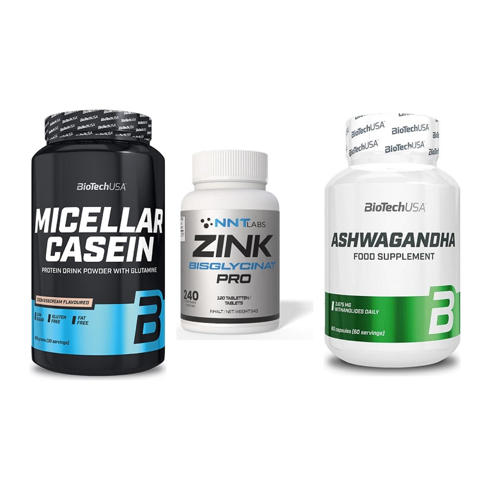 Schlaf & Erholung: BioTech Micella + NNT Zink 50mg + BioTech Ashwaga – alle enthaltenen Artikel