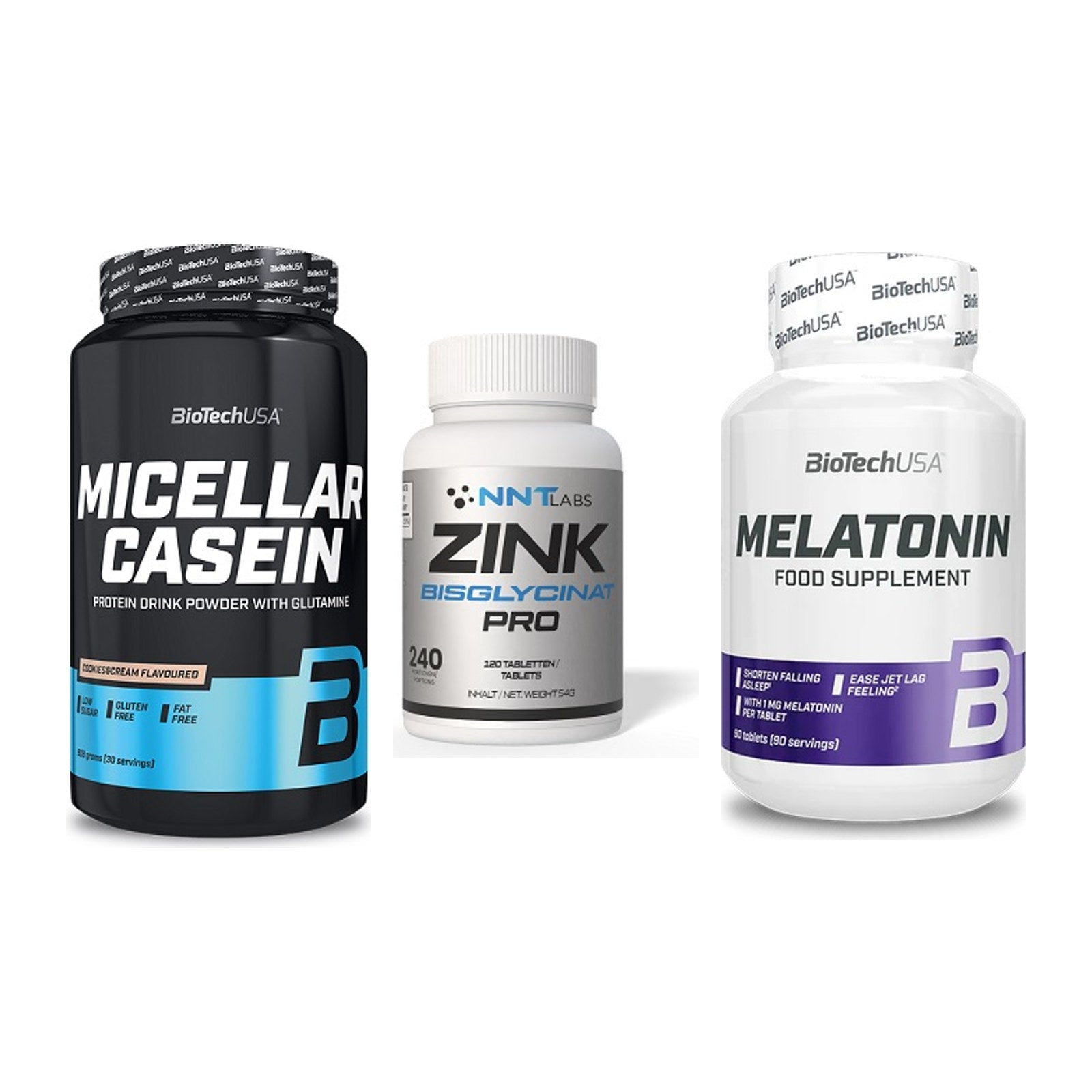 Schlaf & Erholung: BioTech Micella + NNT Zink 50mg + BioTech Melaton – alle enthaltenen Artikel