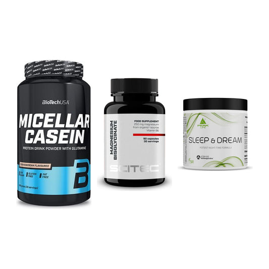 Schlaf & Erholung: BioTech Micella + Scitec Magnesiu + Peak Sleep – alle enthaltenen Artikel