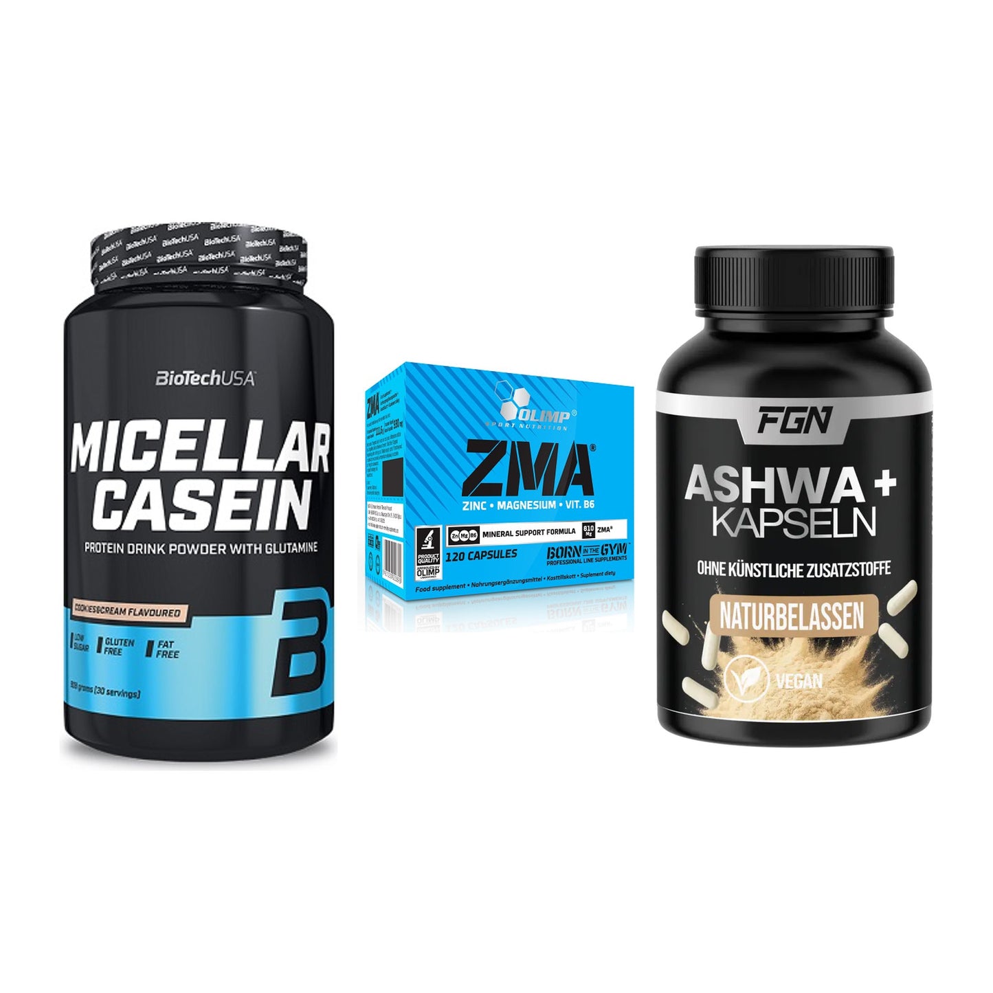 Schlaf & Erholung: BioTech Micella + Olimp ZMA + FGN Ashwagandha – alle enthaltenen Artikel