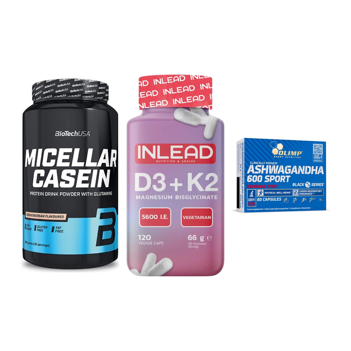Schlaf & Erholung: BioTech Micella + INLEAD Vitamin + Olimp Ashwagand – alle enthaltenen Artikel