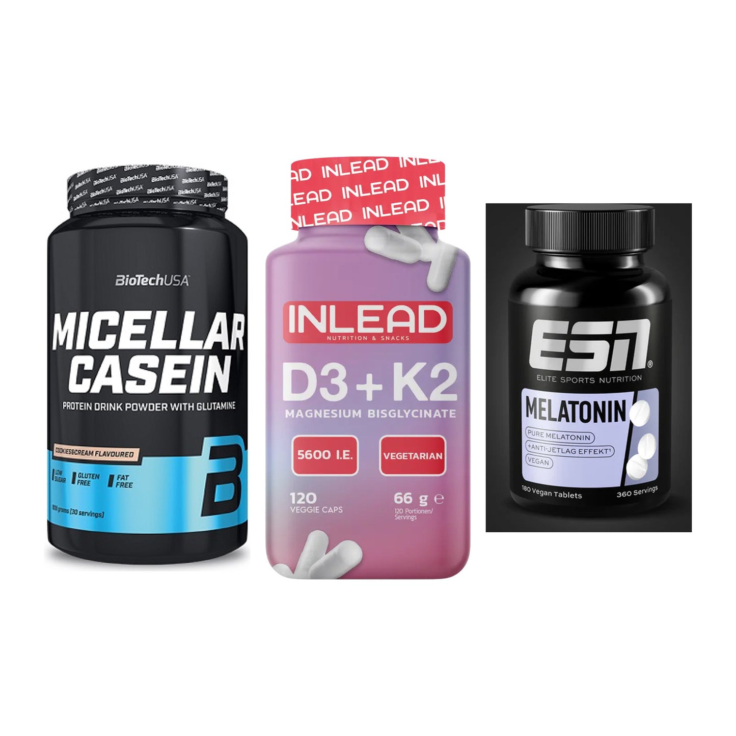 Schlaf & Erholung: BioTech Micella + INLEAD Vitamin + ESN Melatonin – alle enthaltenen Artikel