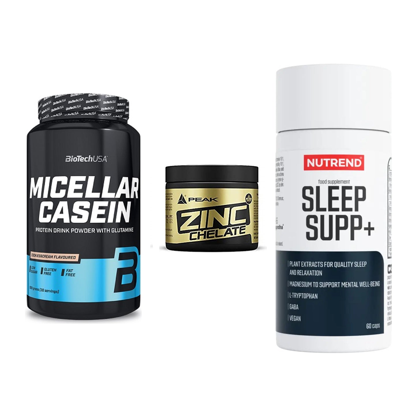 Schlaf & Erholung: BioTech Micella + Peak Zink + Nutrend Sleep – alle enthaltenen Artikel