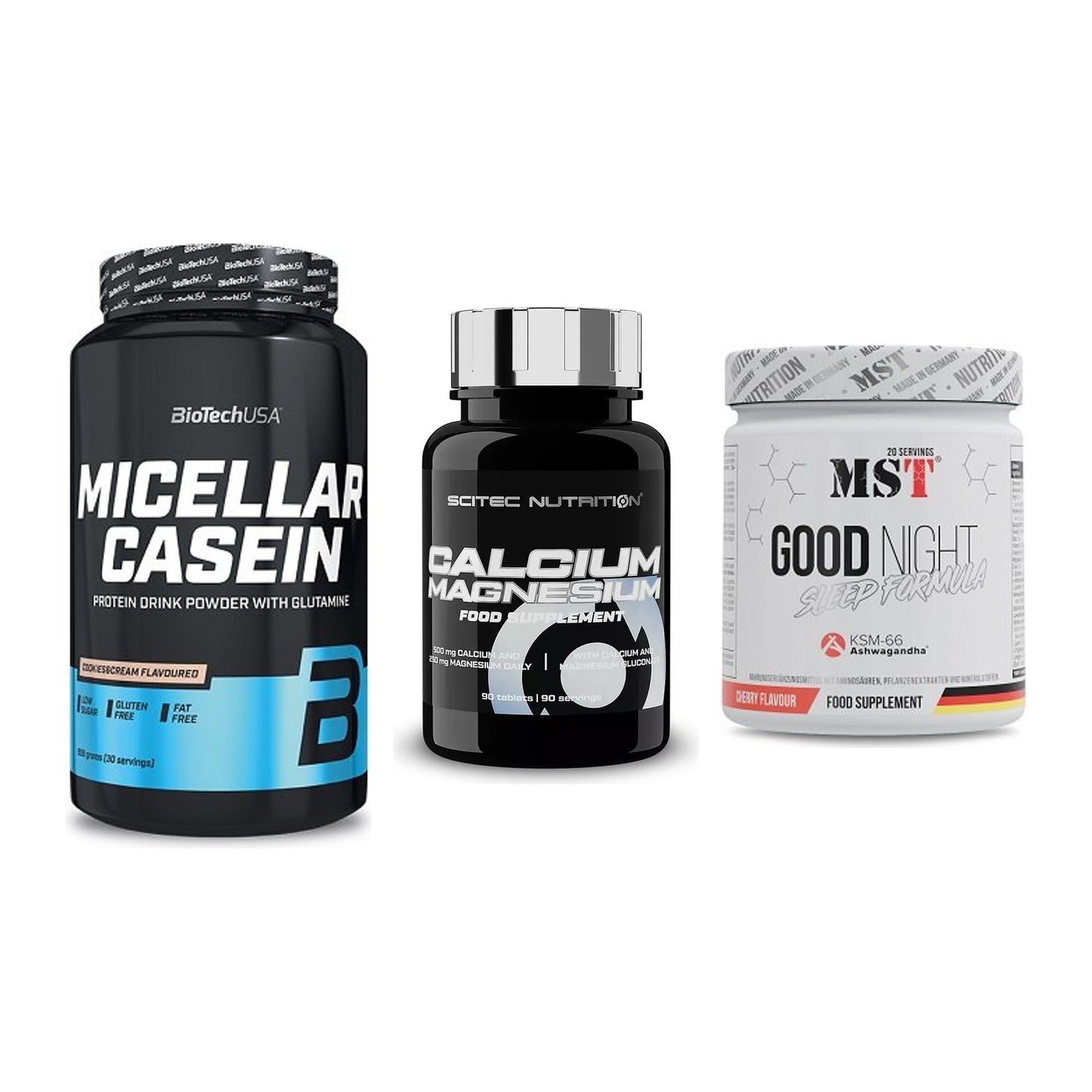 Schlaf & Erholung: BioTech Micella + Scitec Calcium + MST Good Night – alle enthaltenen Artikel