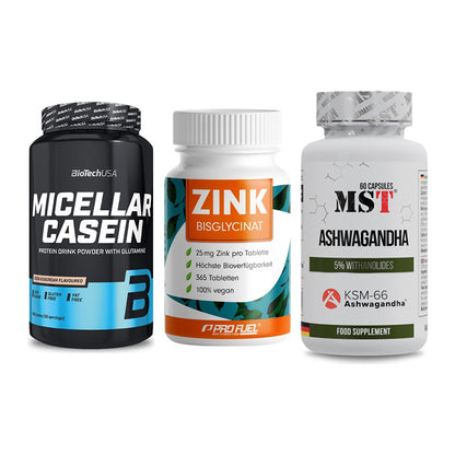 Schlaf & Erholung: BioTech Micella + ProFuel Zink + MST Ashwagandha – alle enthaltenen Artikel