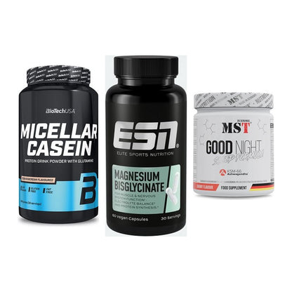 Schlaf & Erholung: BioTech Micella + ESN Magnesium + MST Good Night – alle enthaltenen Artikel