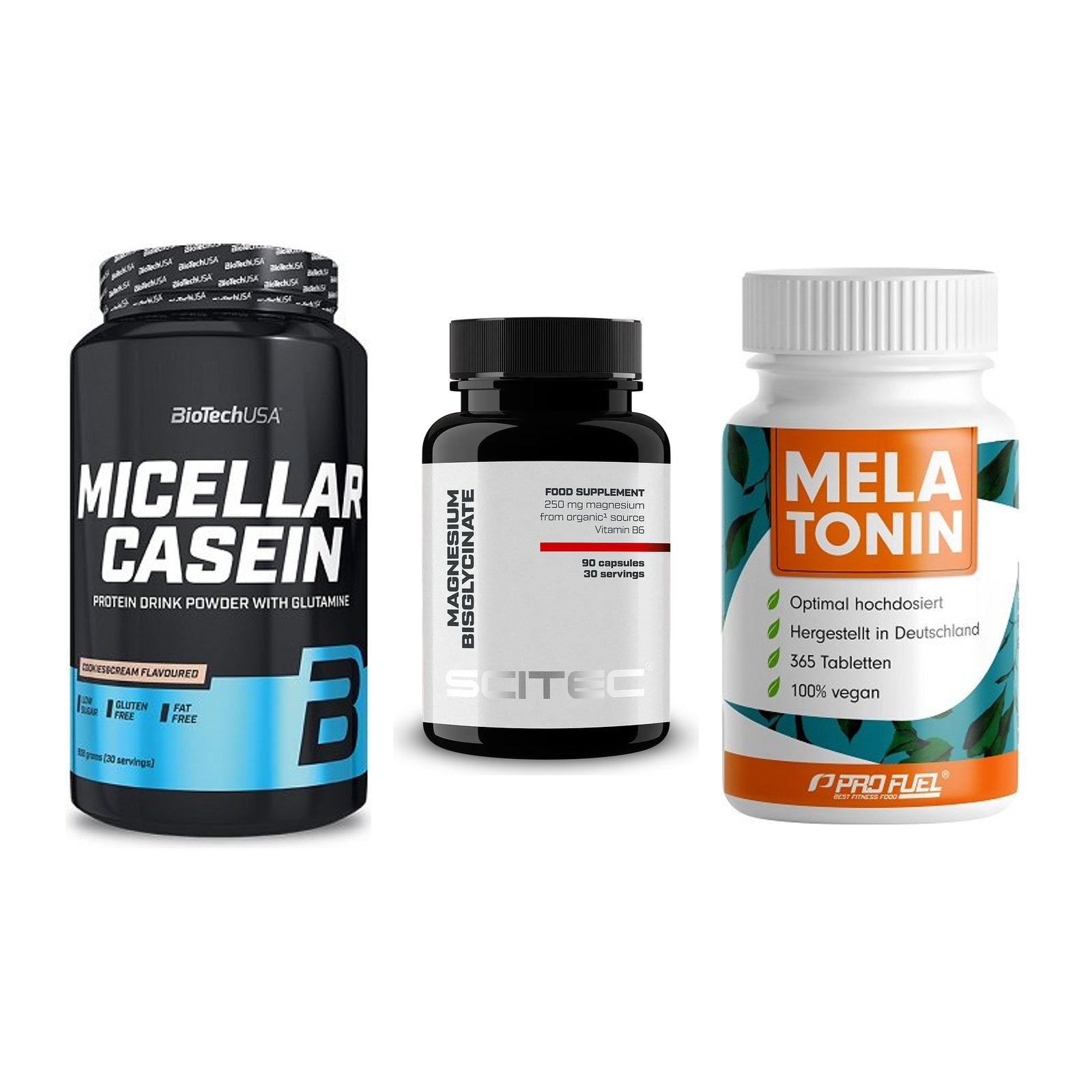 Schlaf & Erholung: BioTech Micella + Scitec Magnesiu + ProFuel Melaton – alle enthaltenen Artikel
