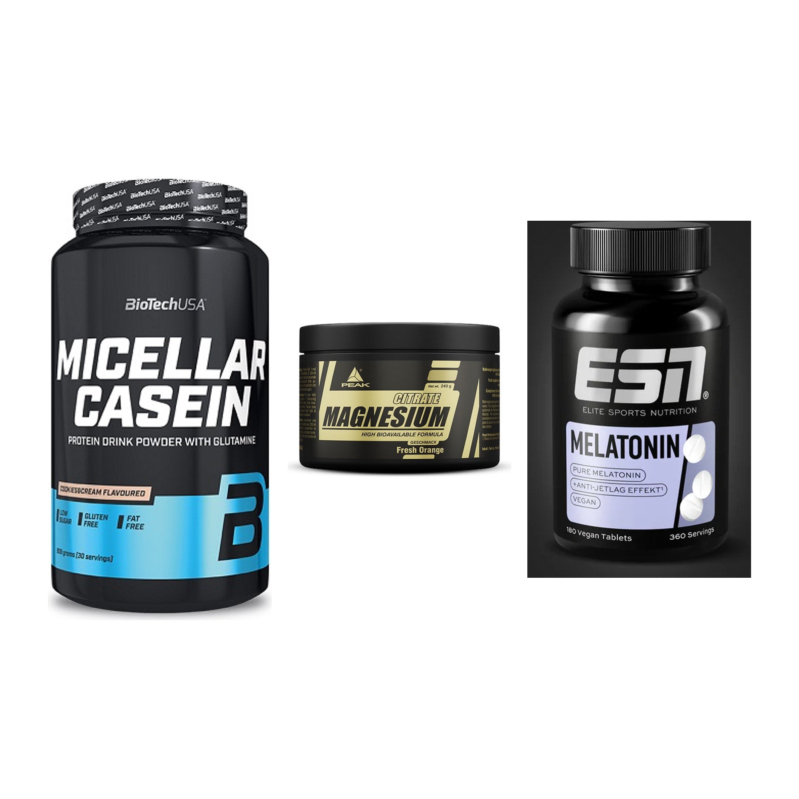 Schlaf & Erholung: BioTech Micella + Peak Magnesium + ESN Melatonin – alle enthaltenen Artikel