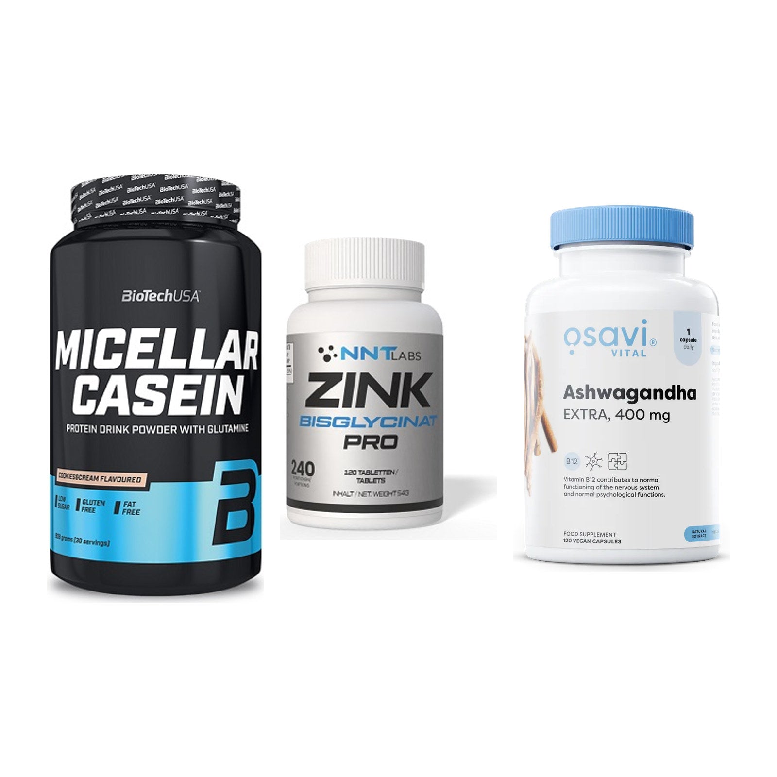 Schlaf & Erholung: BioTech Micella + NNT Zink 50mg + Osavi Ashwagand – alle enthaltenen Artikel