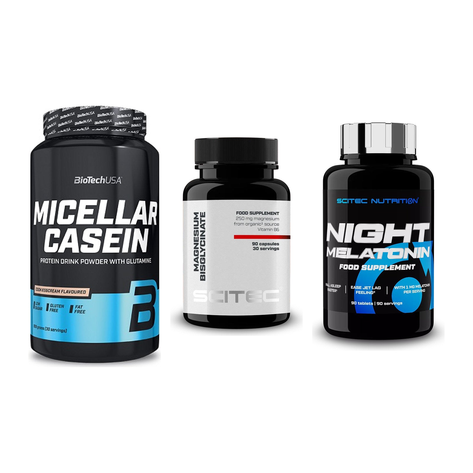 Schlaf & Erholung: BioTech Micella + Scitec Magnesiu + Scitec Night – alle enthaltenen Artikel
