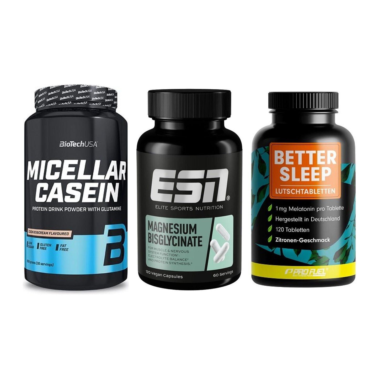 Schlaf & Erholung: BioTech Micella + ESN Magnesium + ProFuel Melaton – alle enthaltenen Artikel
