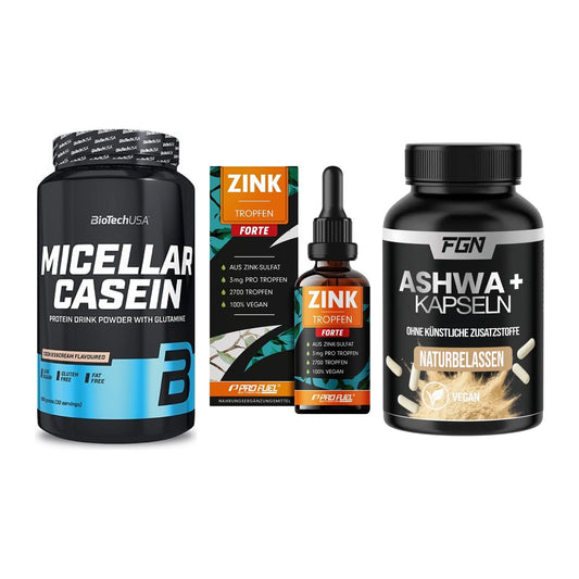 Schlaf & Erholung: BioTech Micella + ProFuel Zink + FGN Ashwagandha – alle enthaltenen Artikel