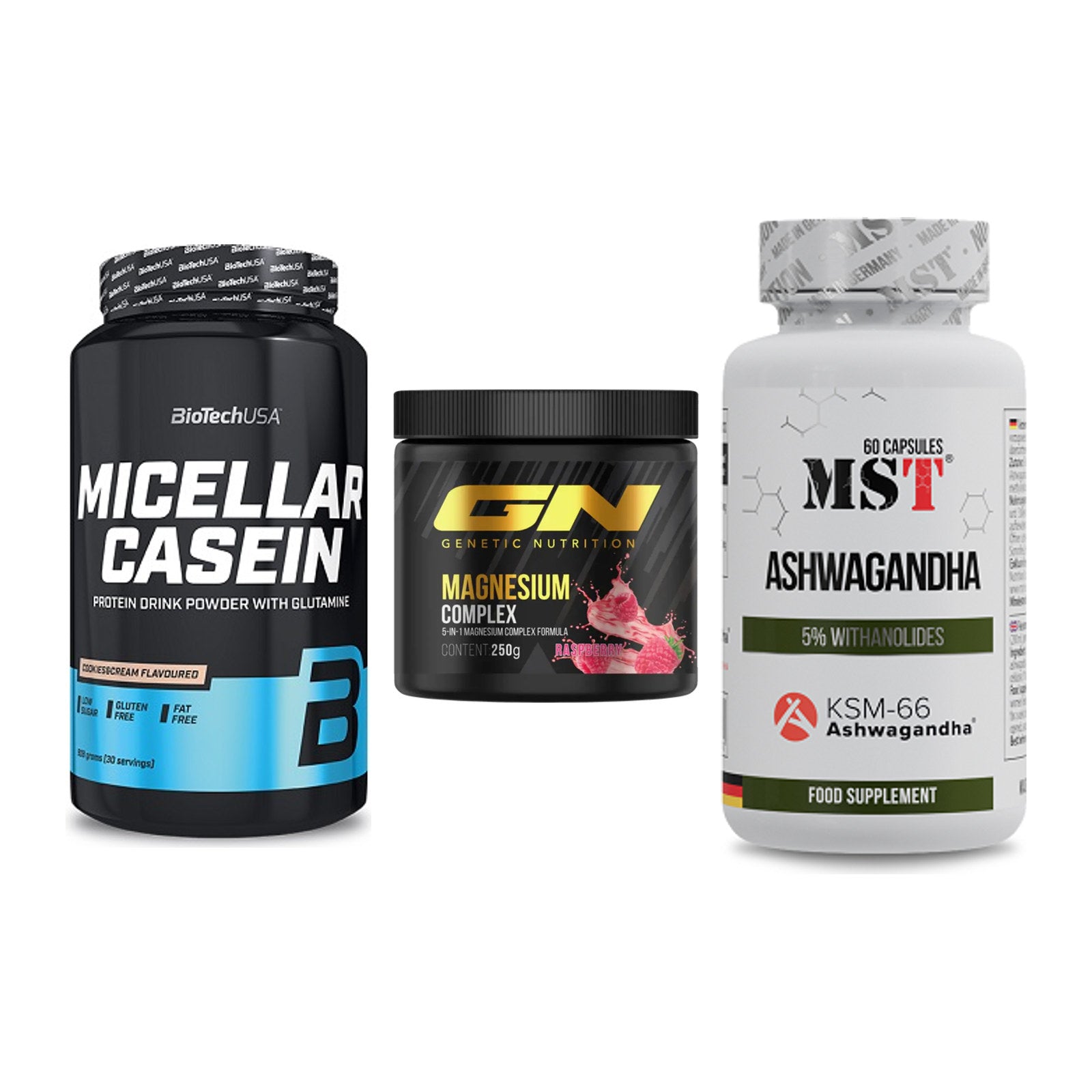 Schlaf & Erholung: BioTech Micella + GN Magnesium + MST Ashwagandha – alle enthaltenen Artikel