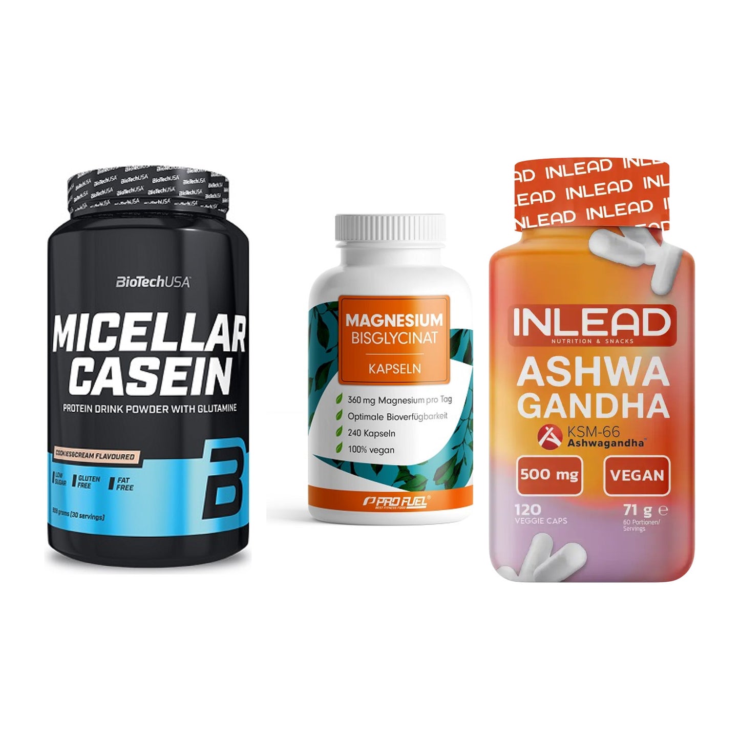 Schlaf & Erholung: BioTech Micella + ProFuel Magnesi + INLEAD Ashwagan – alle enthaltenen Artikel