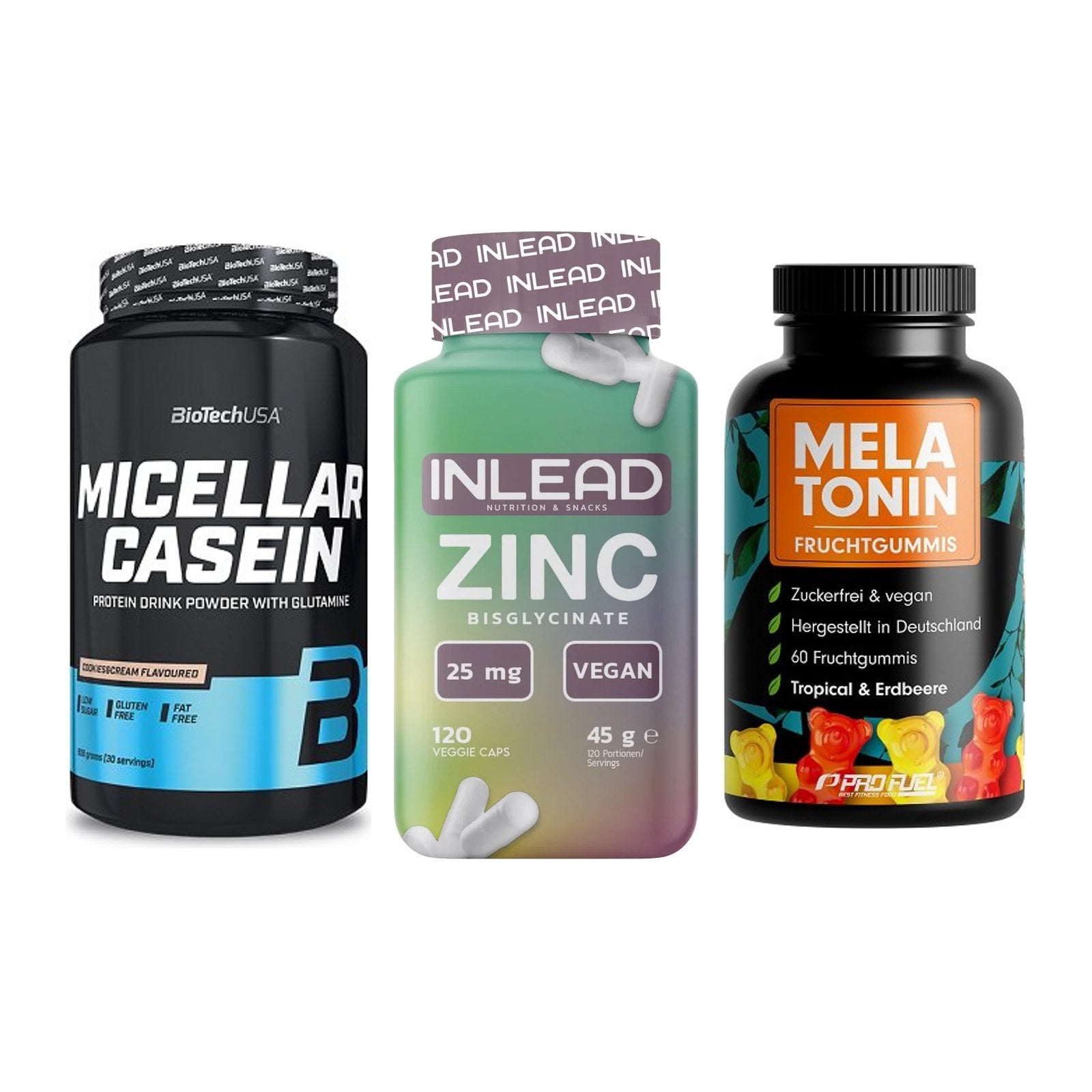 Schlaf & Erholung: BioTech Micella + INLEAD Zink + ProFuel Melaton – alle enthaltenen Artikel