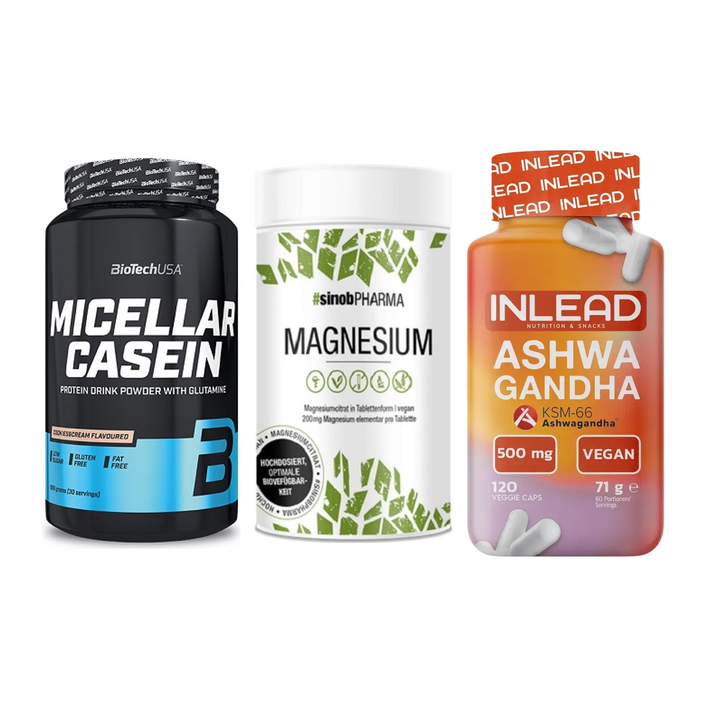 Schlaf & Erholung: BioTech Micella + Sinob Magnesium + INLEAD Ashwagan – alle enthaltenen Artikel