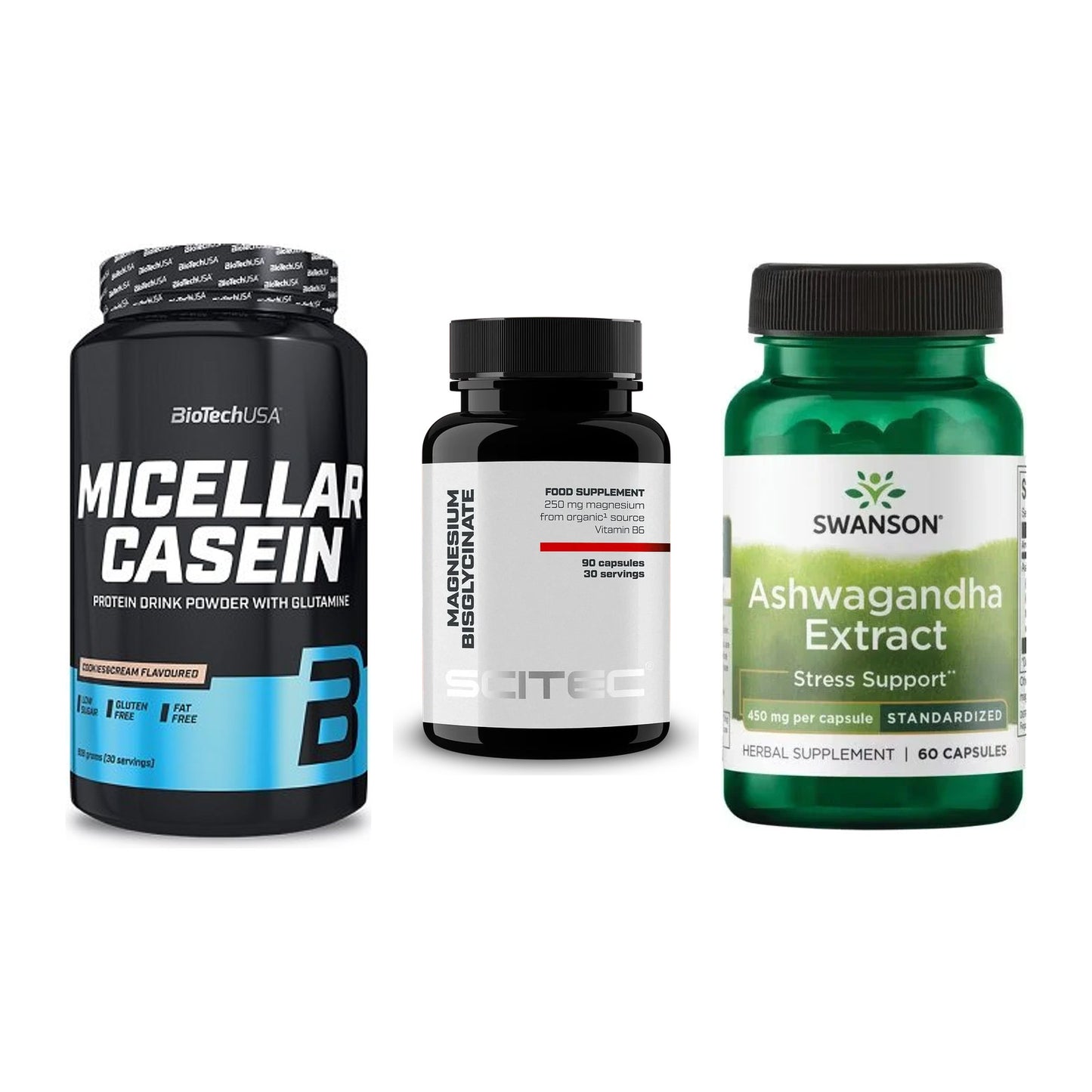 Schlaf & Erholung: BioTech Micella + Scitec Magnesiu + Swanson Ashwaga – alle enthaltenen Artikel
