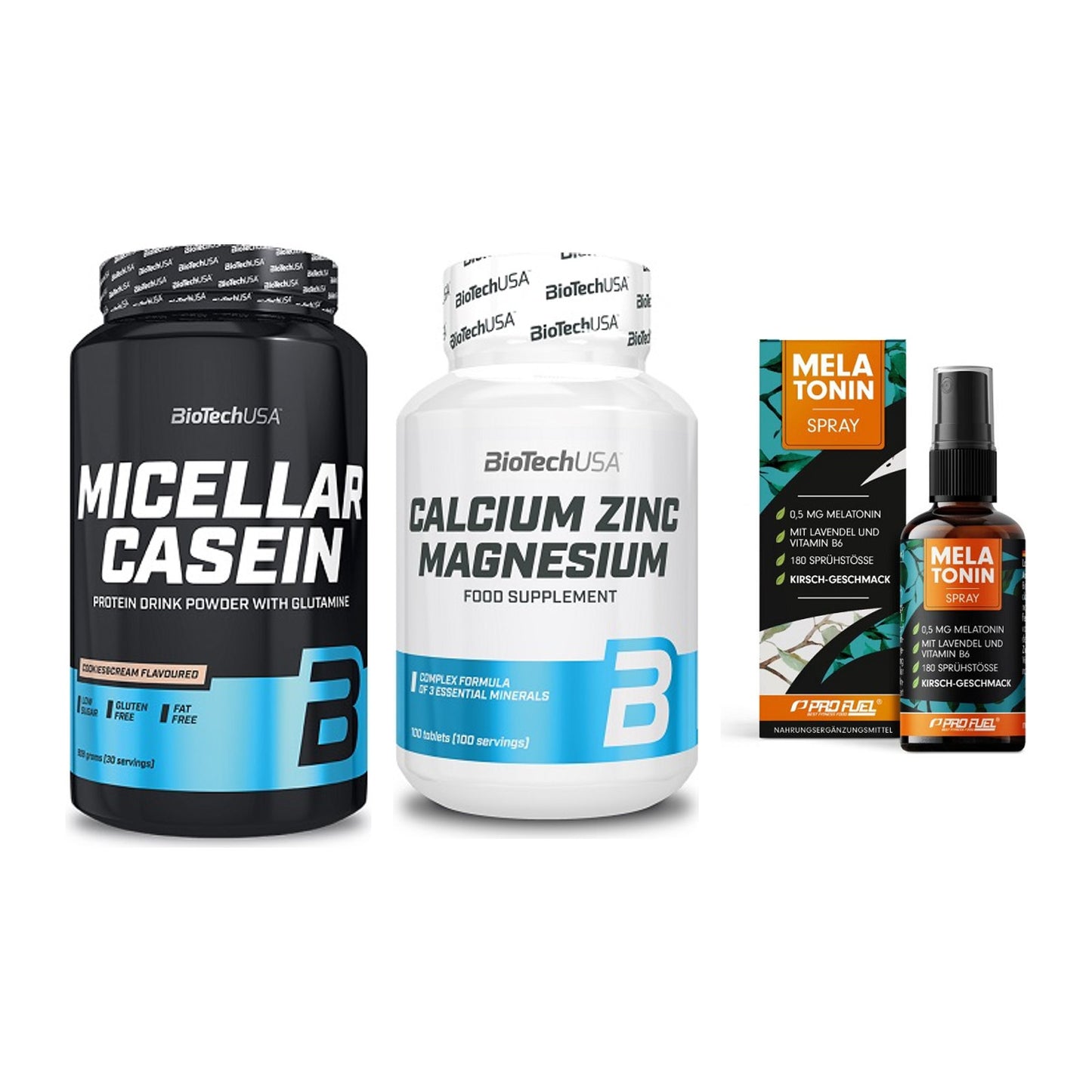 Schlaf & Erholung: BioTech Micella + BioTech Calcium + ProFuel Melaton – alle enthaltenen Artikel