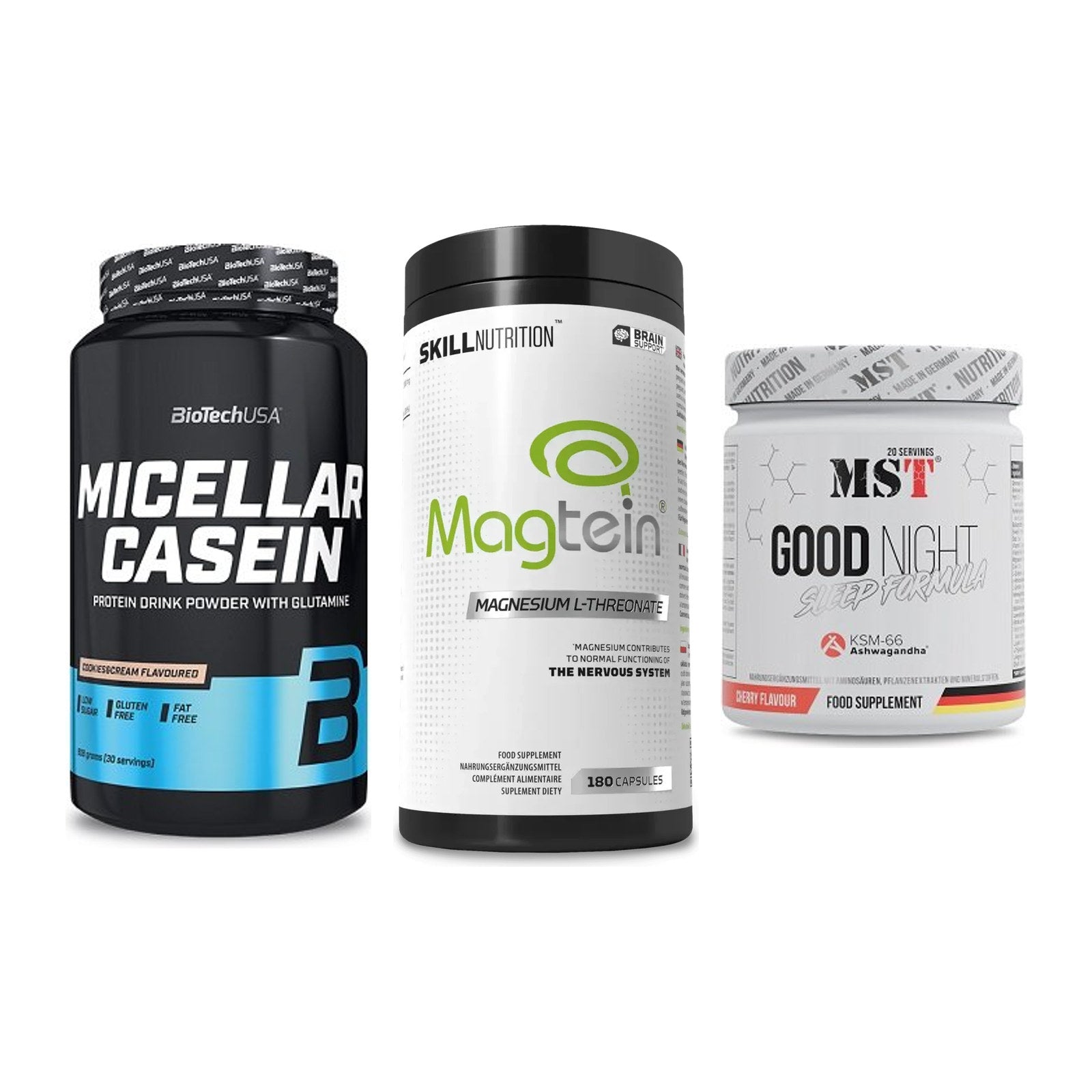 Schlaf & Erholung: BioTech Micella + Skill Nutrition + MST Good Night – alle enthaltenen Artikel