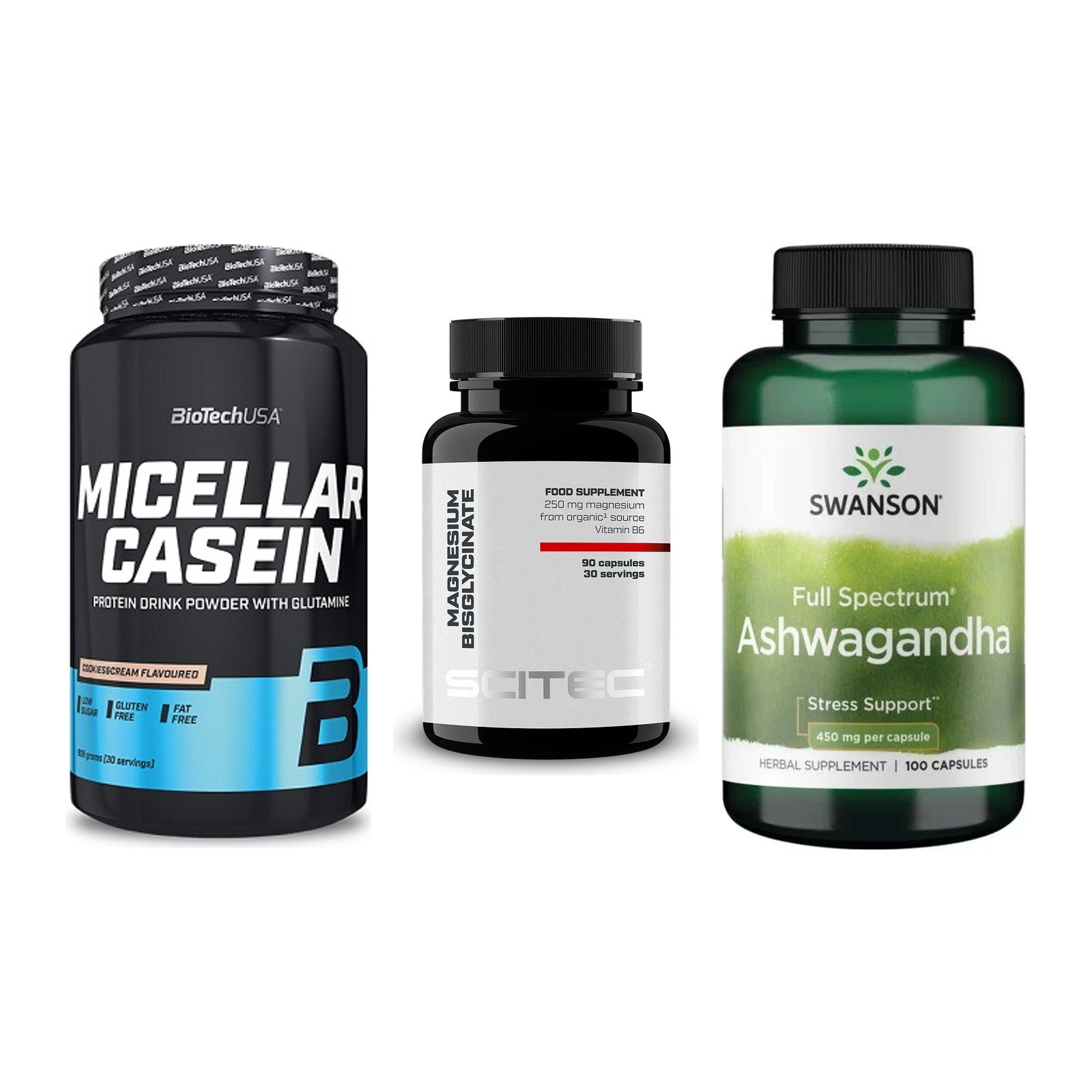 Schlaf & Erholung: BioTech Micella + Scitec Magnesiu + Swanson Ashwaga – alle enthaltenen Artikel