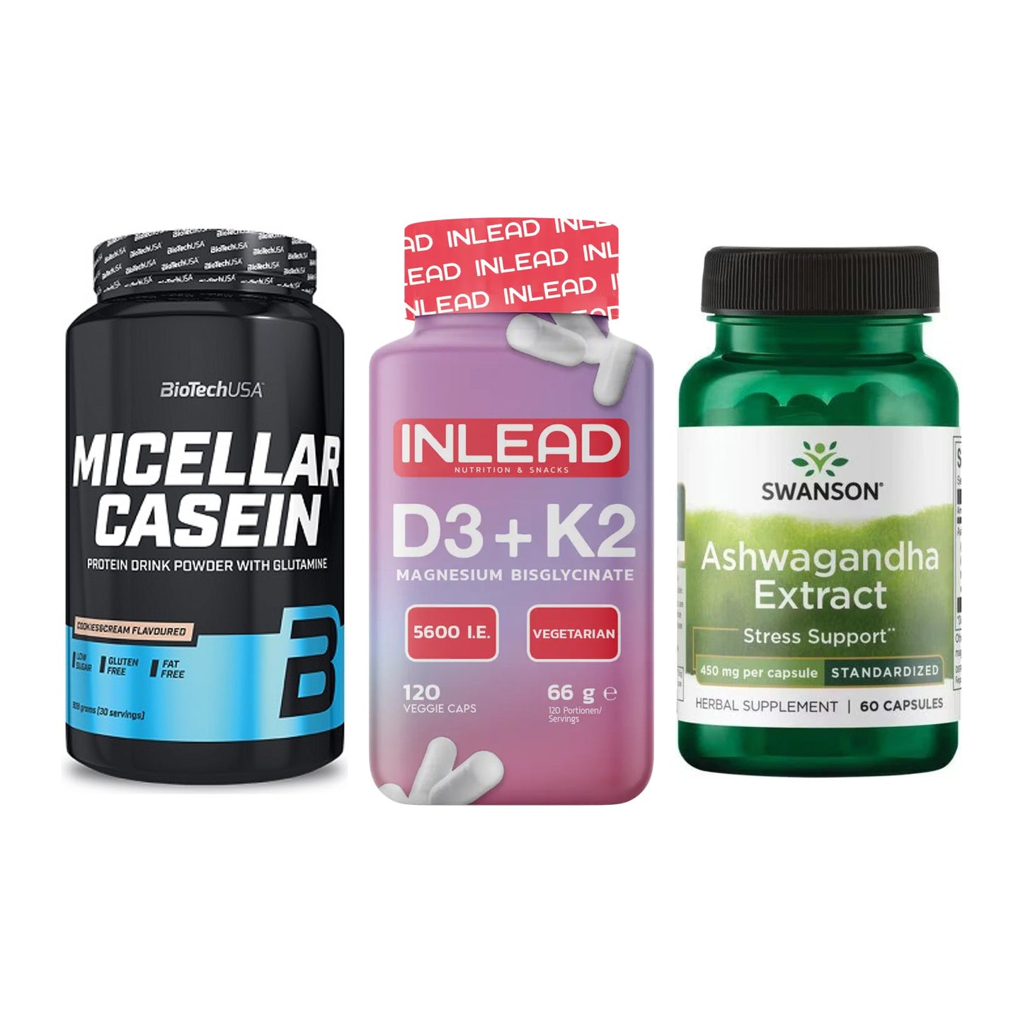 Schlaf & Erholung: BioTech Micella + INLEAD Vitamin + Swanson Ashwaga – alle enthaltenen Artikel